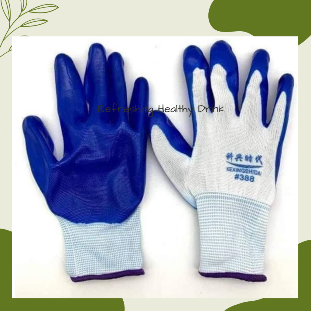 5 đôi găng tay sơn xanh bảo hộ lao động hàng loại 1